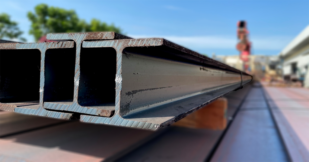 Structural steel sections used in offshore construction where material traceability supports quality and compliance.